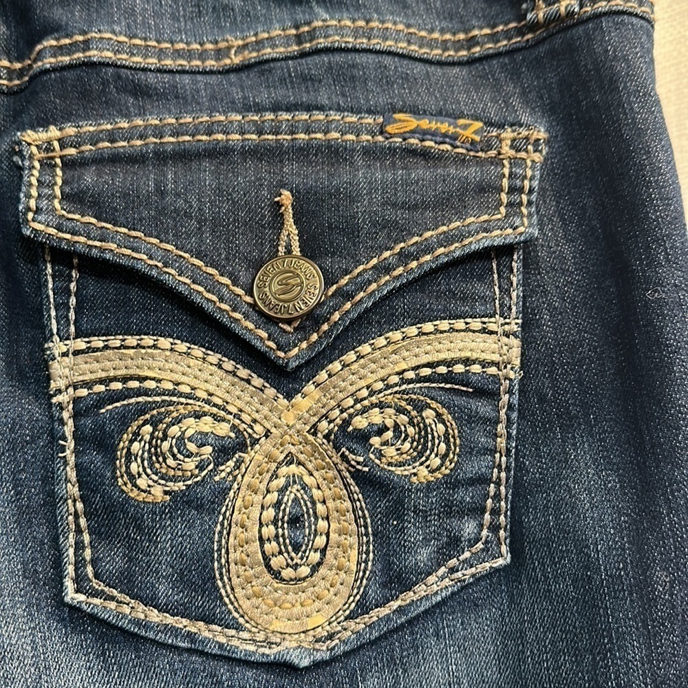 NWOT Women’s Seven7 Dark Wash Boot Cut Jeans Size 10 - Picture 7 of 9